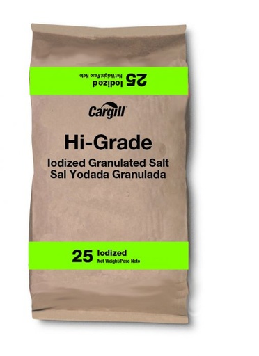 [013600010492] Cargill Hi-Grade Iodized Salt 25lbs