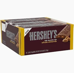 [034000221004] Hersheys whole almonds 18 ct. king size