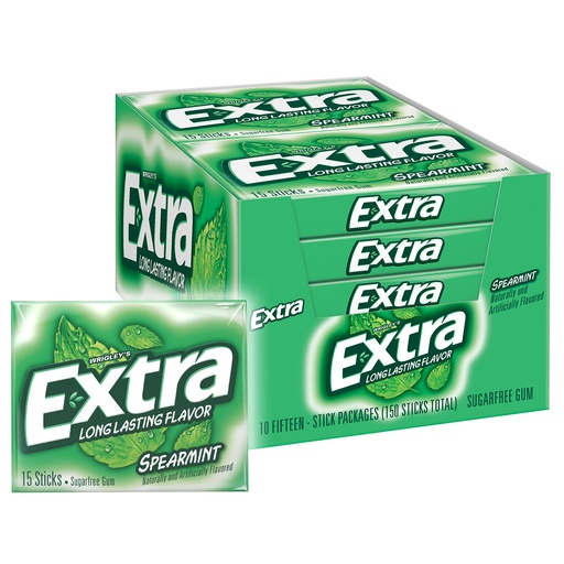 [022000159540] EXTRA SPEARMINT 15/10 PK.